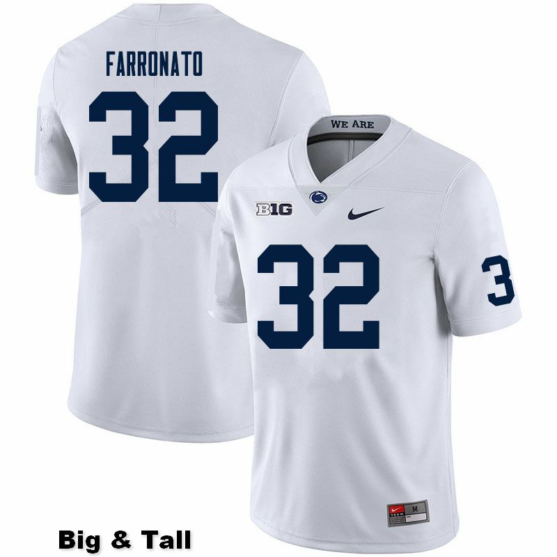 NCAA Nike Men's Penn State Nittany Lions Dylan Farronato #32 College Football Authentic Big & Tall White Stitched Jersey ZGB8798ZM